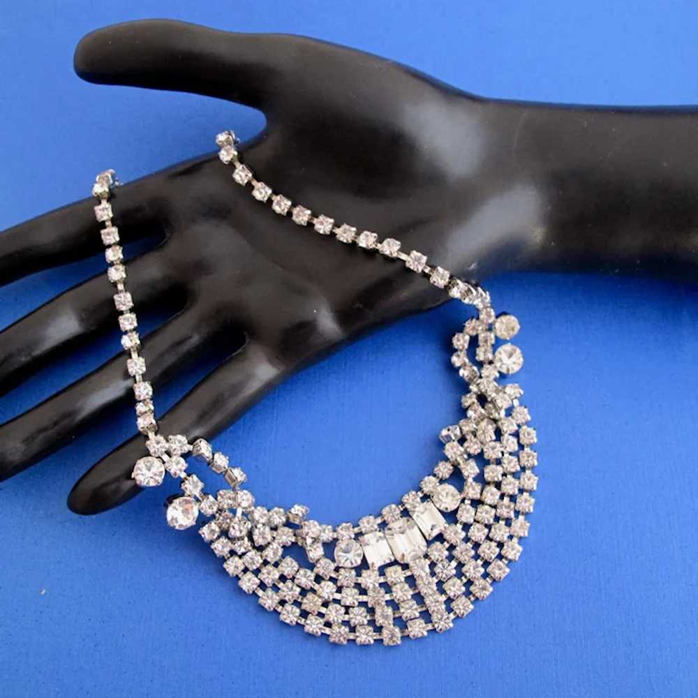 Vintage Icy Rhinestone Choker Necklace - image 5