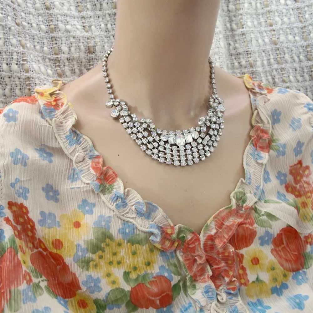 Vintage Icy Rhinestone Choker Necklace - image 7