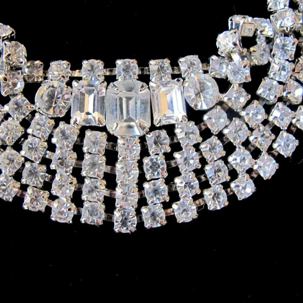 Vintage Icy Rhinestone Choker Necklace - image 8