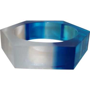 Transparent Blue and Clear Lucite Bracelet - image 1
