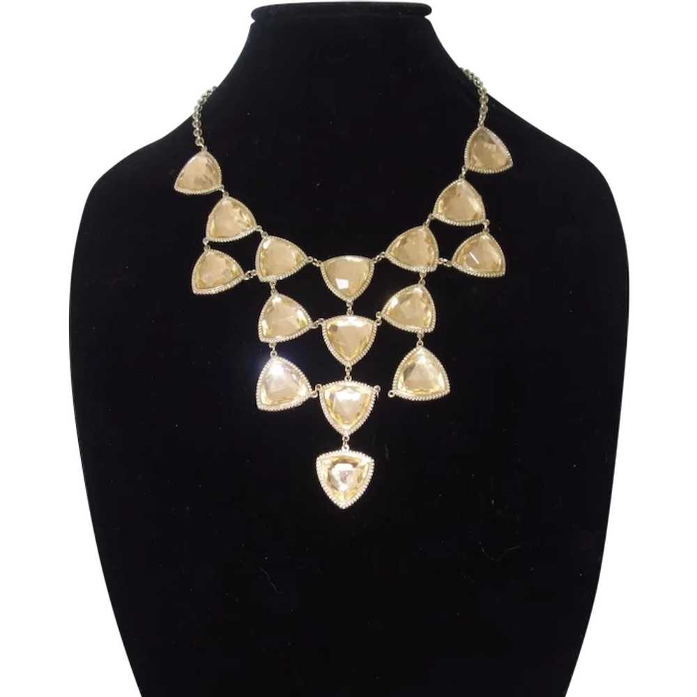 Faceted Champagne Resin Festoon Necklace - image 1