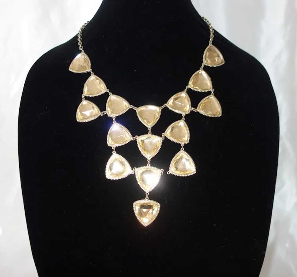 Faceted Champagne Resin Festoon Necklace - image 2