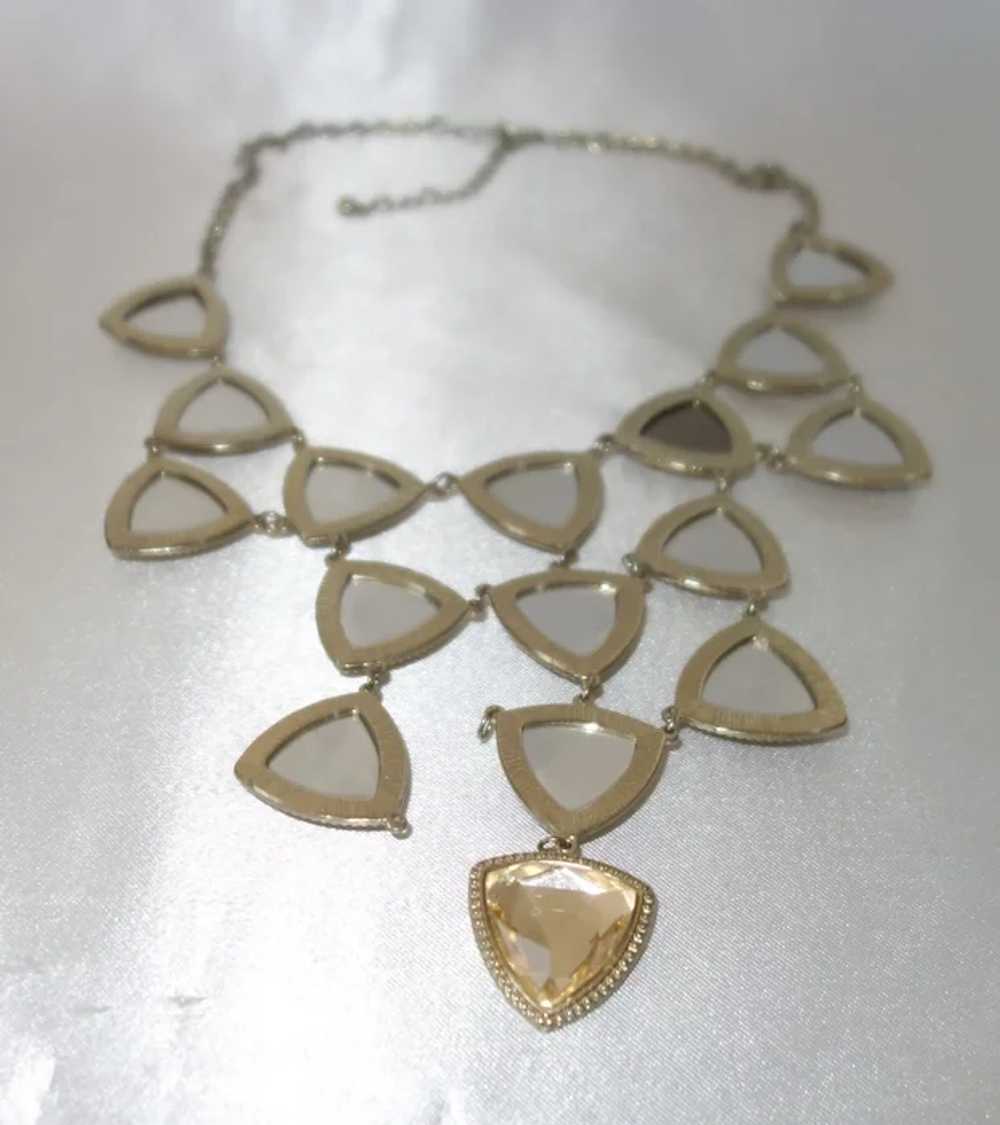 Faceted Champagne Resin Festoon Necklace - image 3