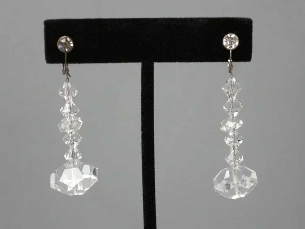 Vintage Cut Crystal Necklace and Earrings - image 2