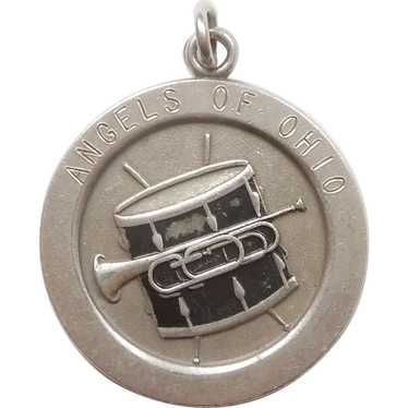 Drum and Bugle Corps Sterling Silver and Black En… - image 1
