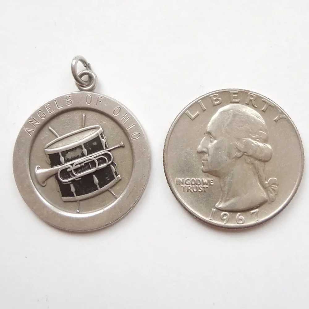 Drum and Bugle Corps Sterling Silver and Black En… - image 5