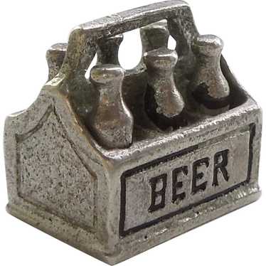 Six Pack of Beer Sterling Silver and Enamel Charm… - image 1