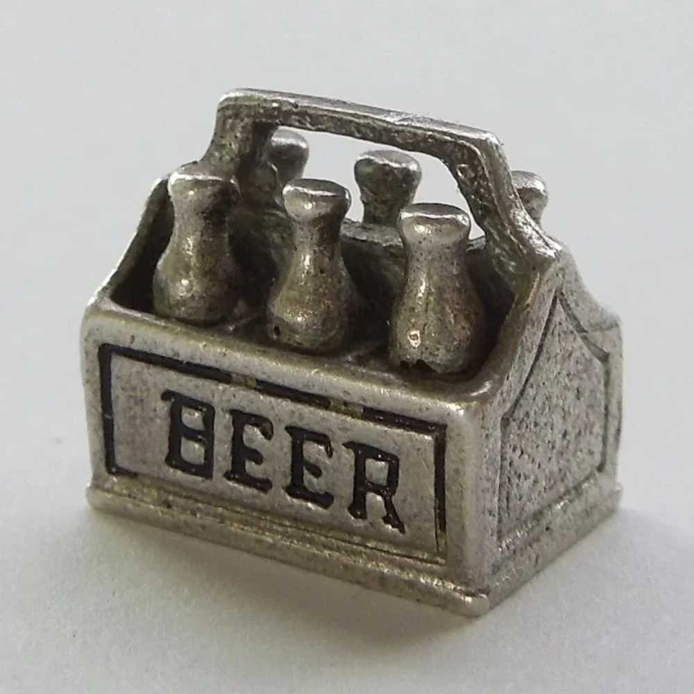 Six Pack of Beer Sterling Silver and Enamel Charm… - image 2