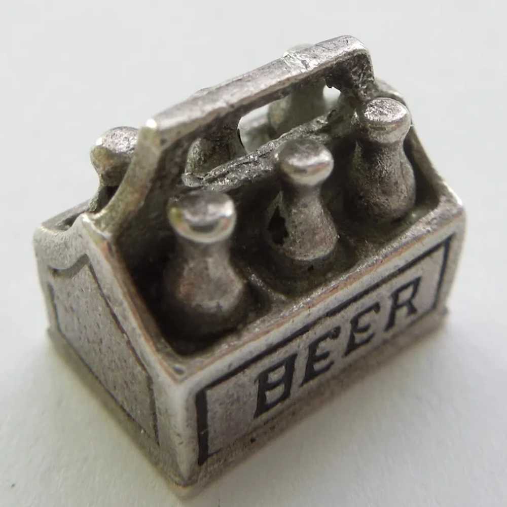 Six Pack of Beer Sterling Silver and Enamel Charm… - image 3