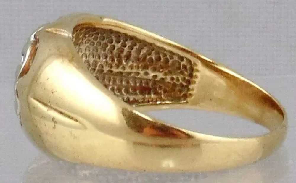 10k Two-tone Gold Diamond Man's Ring - image 2