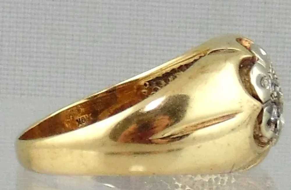 10k Two-tone Gold Diamond Man's Ring - image 3