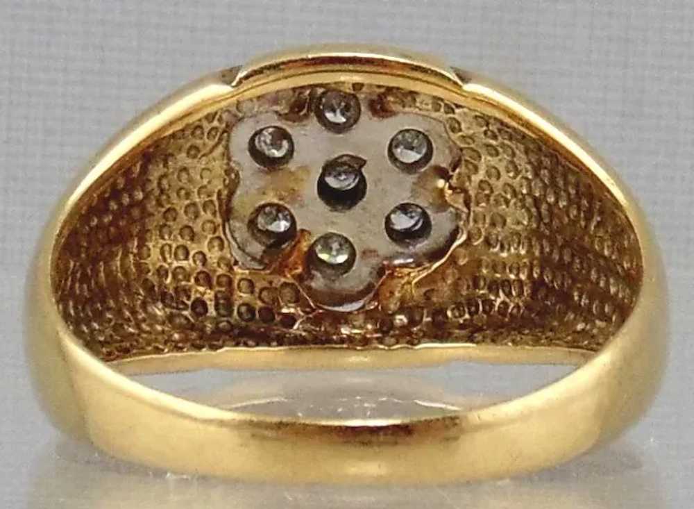 10k Two-tone Gold Diamond Man's Ring - image 4