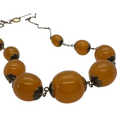 Russian Baltic Amber 1950s Graduated Beads Necklac