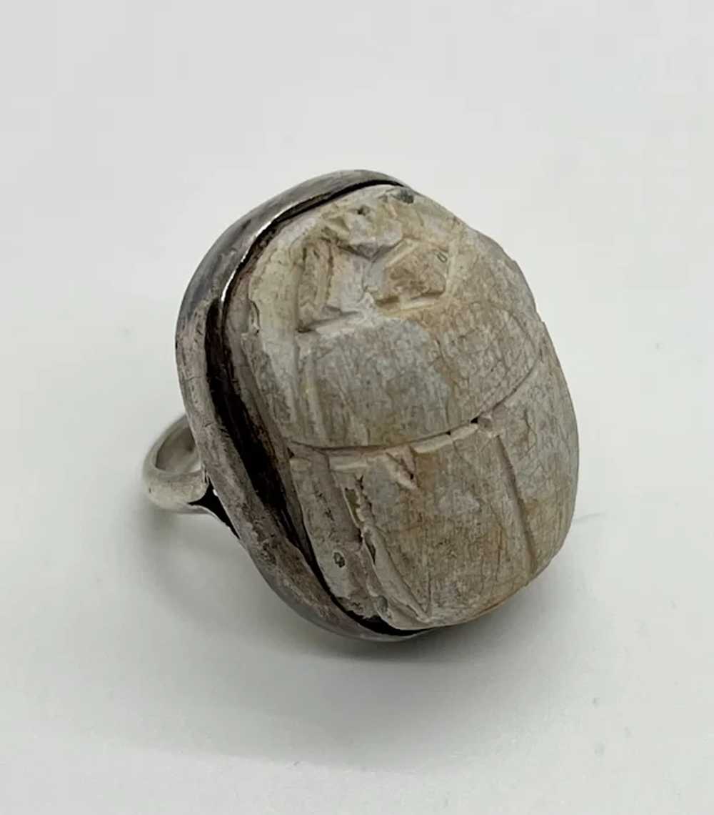 Egyptian Revival Scarab Ring - image 2