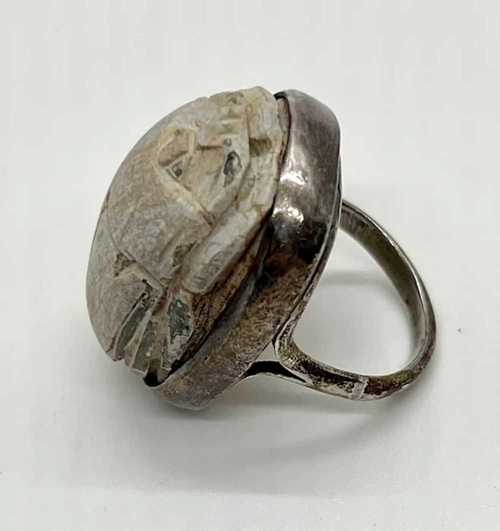 Egyptian Revival Scarab Ring - image 3