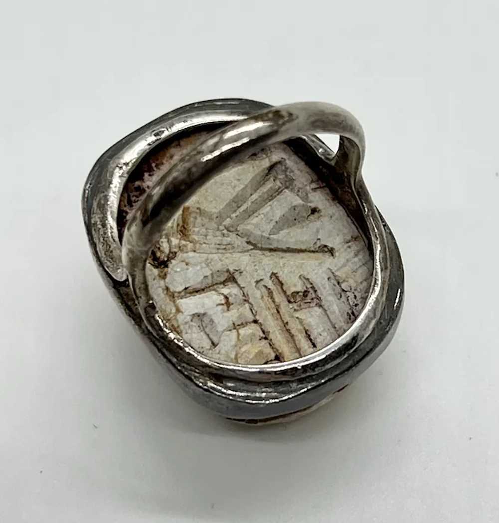 Egyptian Revival Scarab Ring - image 4