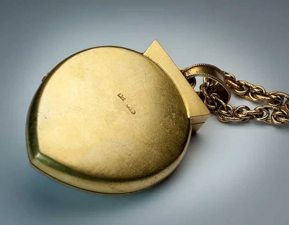 Victorian 14K Gold Pearl Turquoise Locket Pendant - image 5
