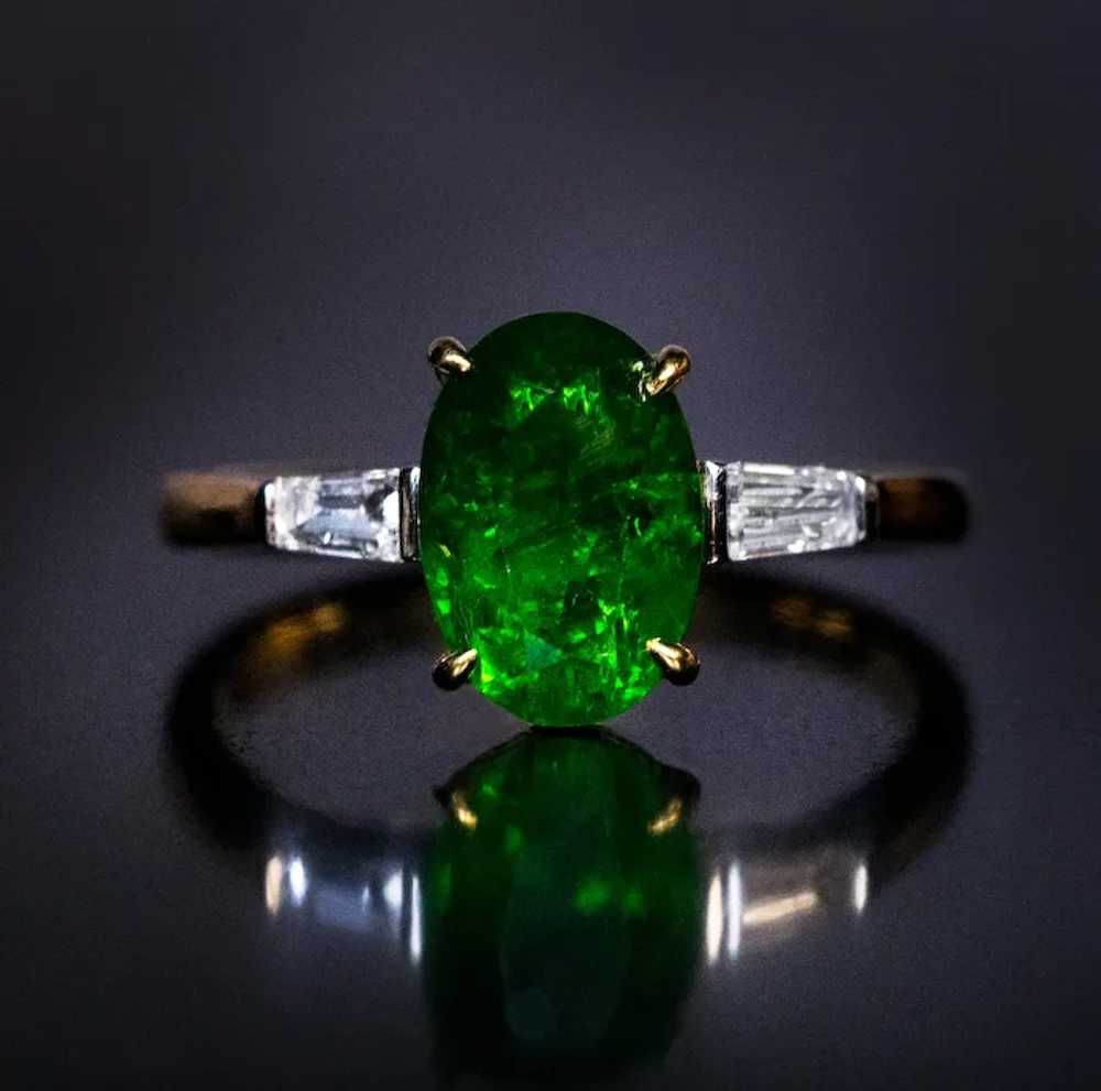 Rare Russian 2.33 Ct Demantoid Diamond Gold Engag… - image 4