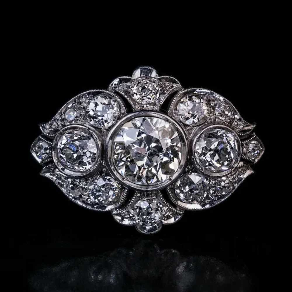 Art Deco Era Ornate Diamond and Platinum Ring - image 2