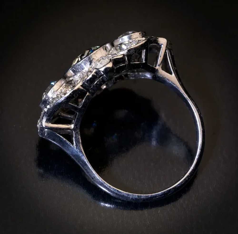 Art Deco Era Ornate Diamond and Platinum Ring - image 3