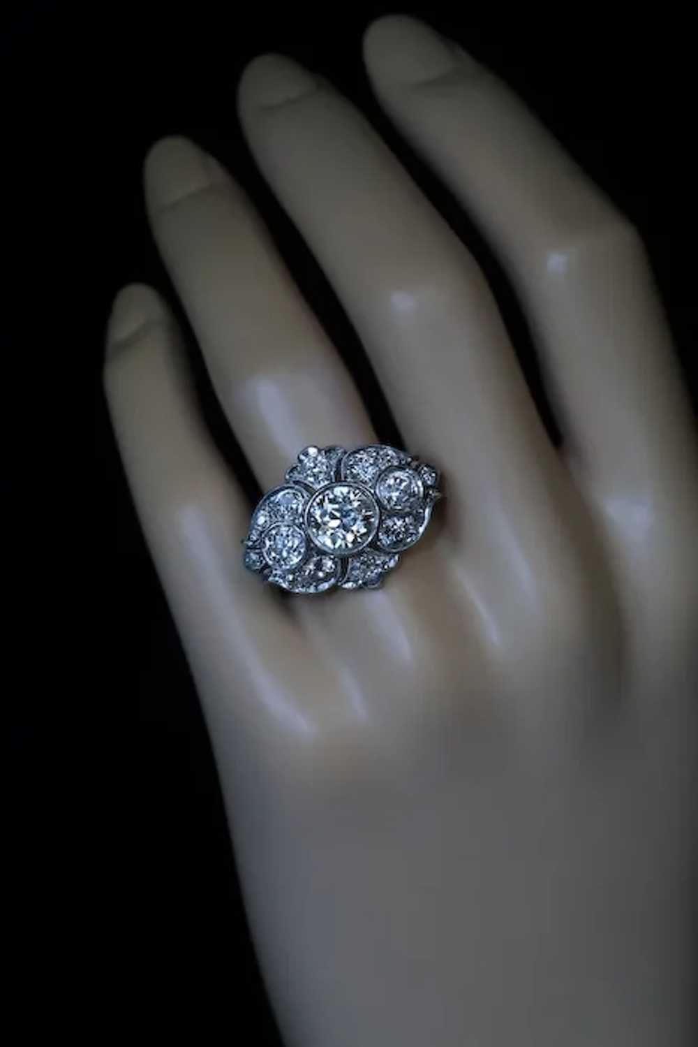 Art Deco Era Ornate Diamond and Platinum Ring - image 4