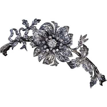 Antique French ‘En tremblant’ Diamond Flower Brooc