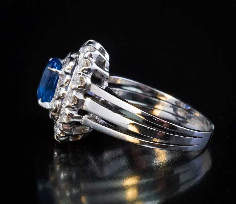 Vintage Sapphire Diamond Double Halo Engagement R… - image 4