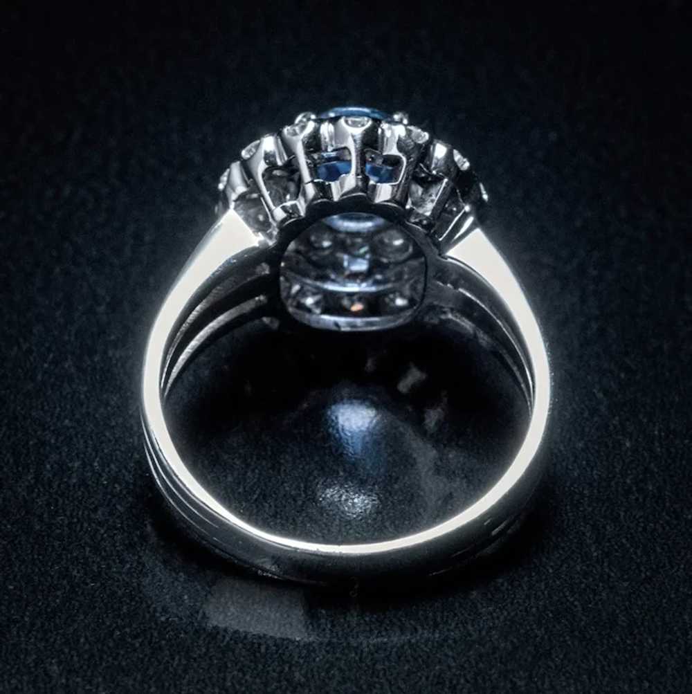 Vintage Sapphire Diamond Double Halo Engagement R… - image 5