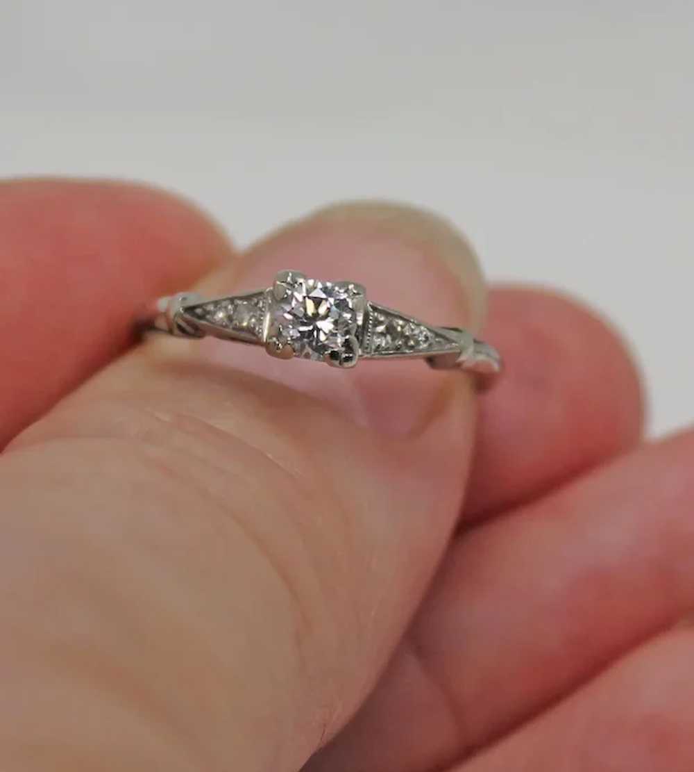 Vintage Delicate Diamond Ring, 14kt WG - image 5