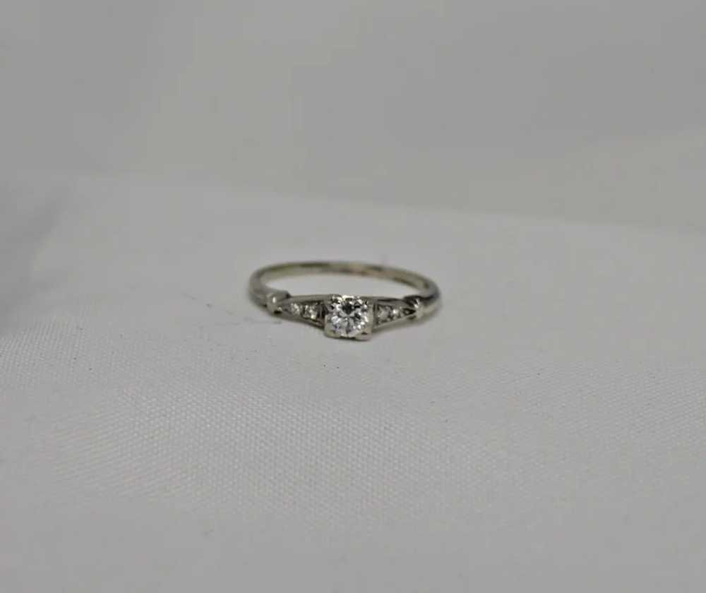 Vintage Delicate Diamond Ring, 14kt WG - image 6
