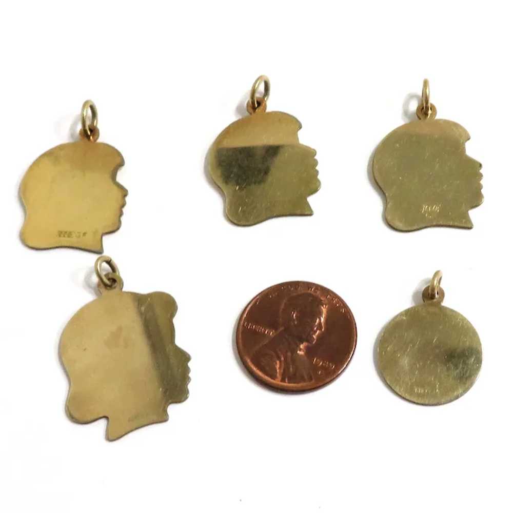 Group of 5 Vintage Gold Filled Silhouette Charms - image 2