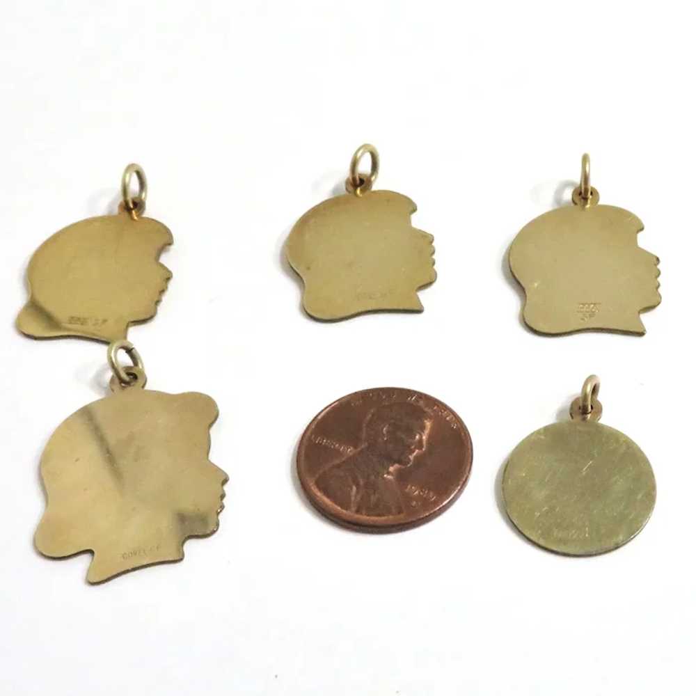 Group of 5 Vintage Gold Filled Silhouette Charms - image 3