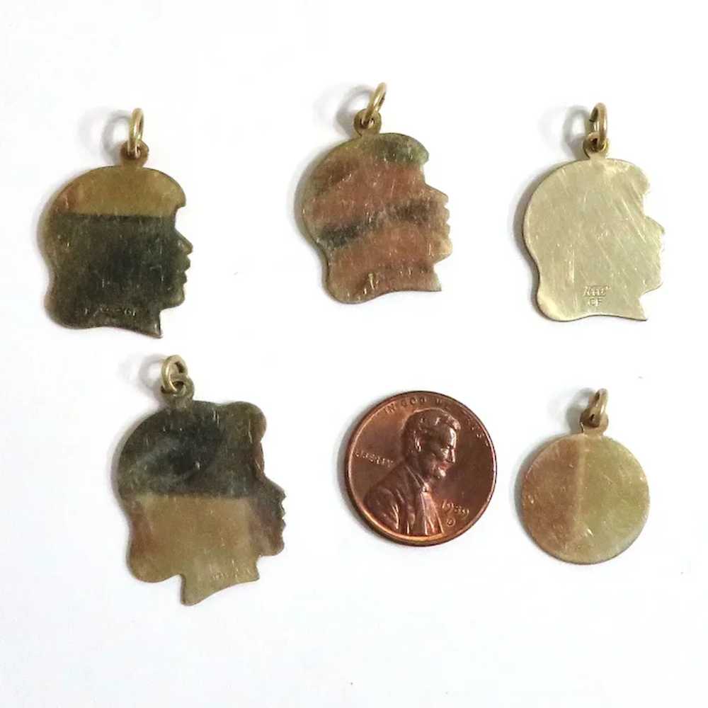 Group of 5 Vintage Gold Filled Silhouette Charms - image 4