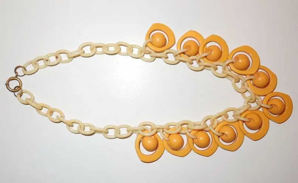 Vintage Butterscotch Bakelite Necklace on Cellulo… - image 3