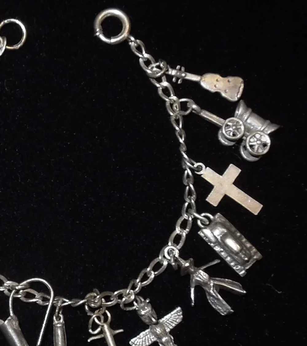 Vintage Sterling Silver Charm Bracelet - image 3