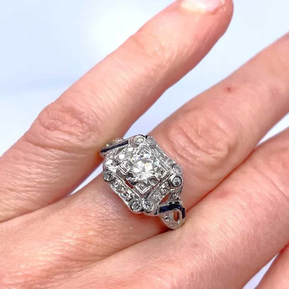 Art Deco Engagement Ring Old European Cut Diamond… - image 10