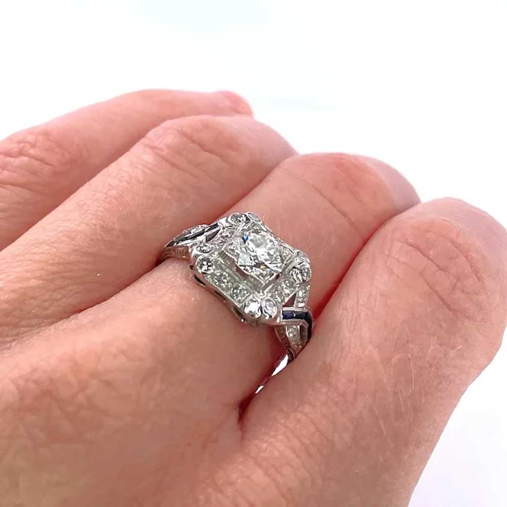 Art Deco Engagement Ring Old European Cut Diamond… - image 11