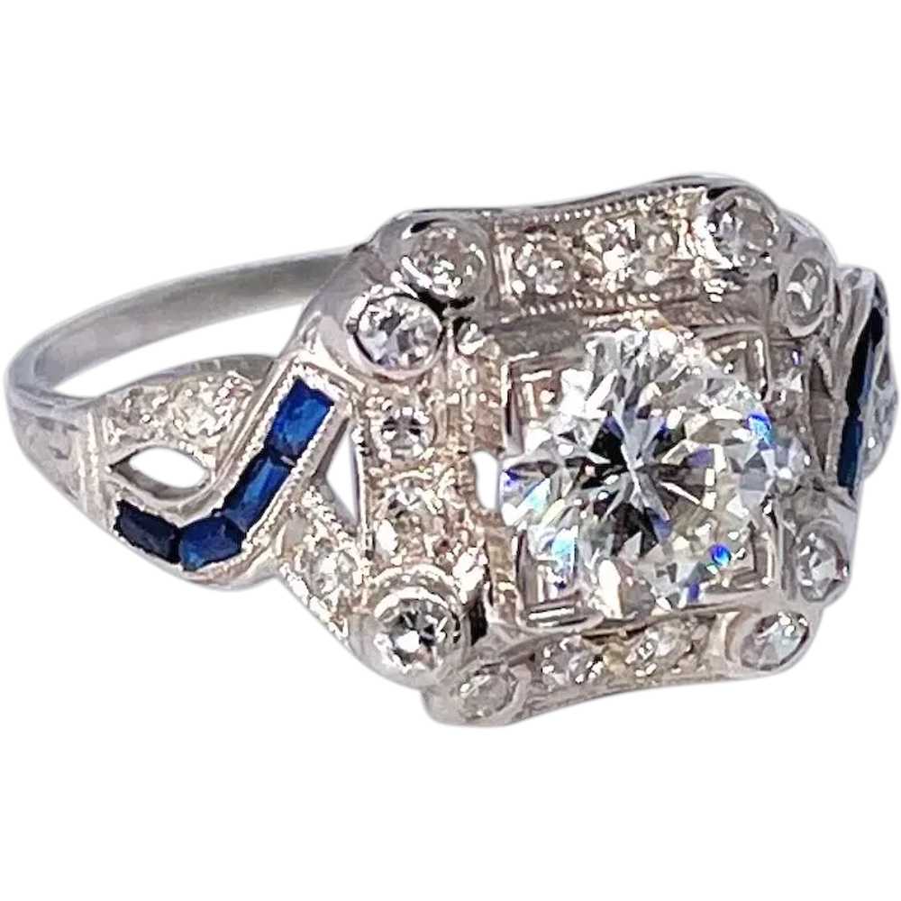 Art Deco Engagement Ring Old European Cut Diamond… - image 3