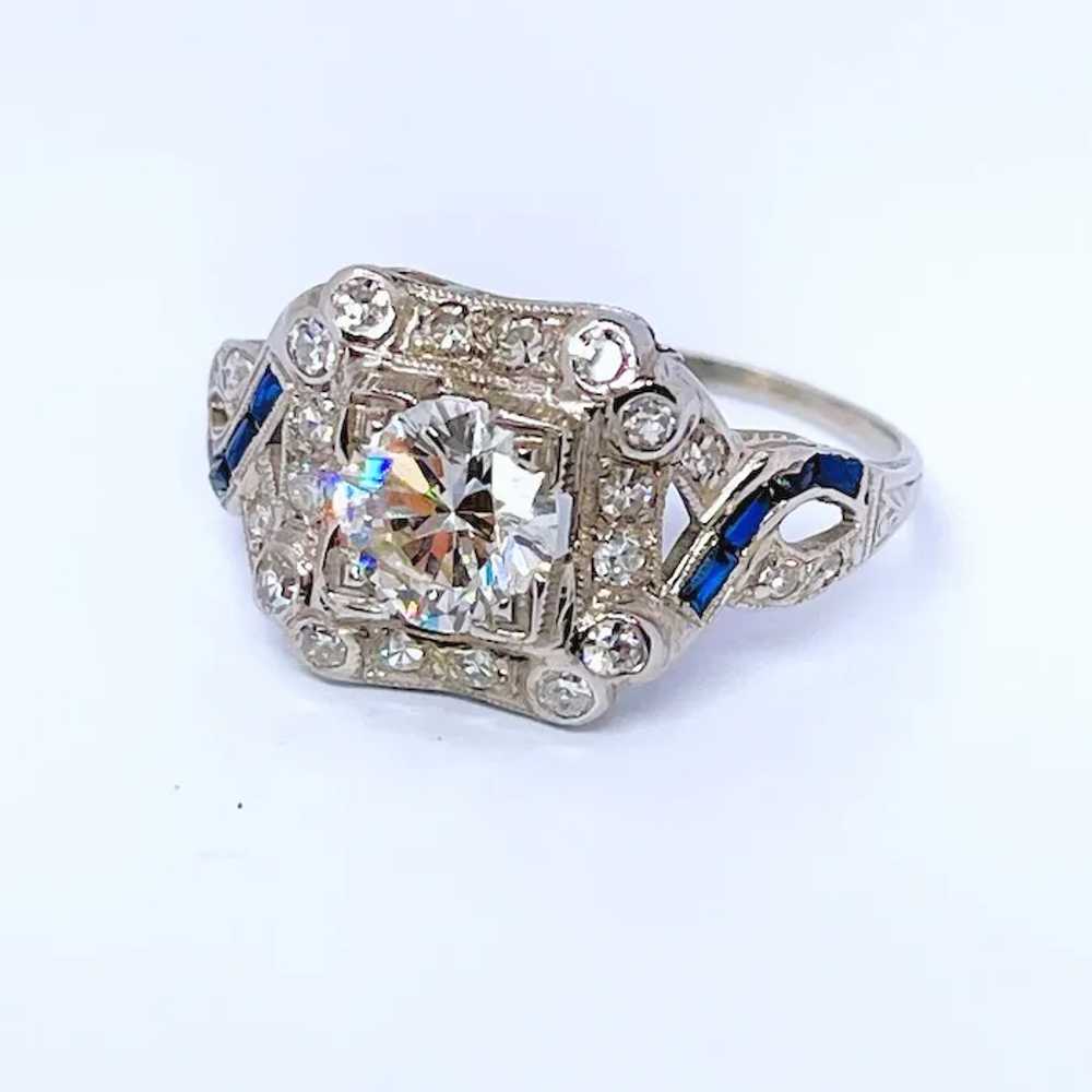 Art Deco Engagement Ring Old European Cut Diamond… - image 5