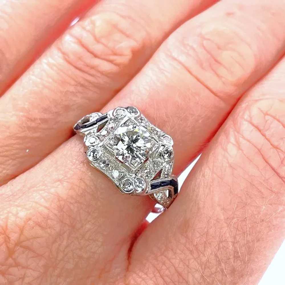 Art Deco Engagement Ring Old European Cut Diamond… - image 8