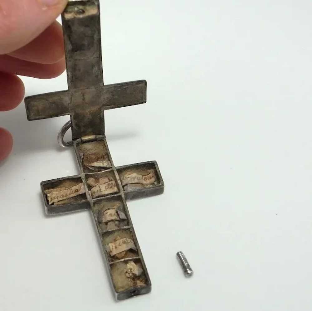 1600s Renaissance Antique Reliquary Cross Silver … - image 7