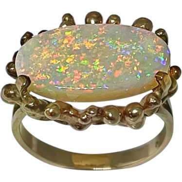 4 Carats Australian Opal Ring Gold Ring One of a K