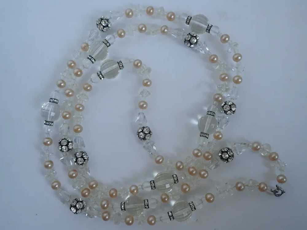 Vintage Clear Faceted Lucite Crystals Beads, Faux… - image 2