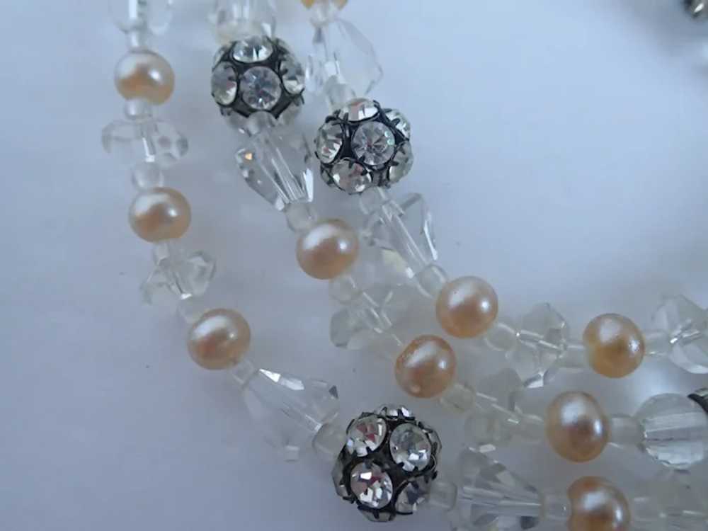 Vintage Clear Faceted Lucite Crystals Beads, Faux… - image 4