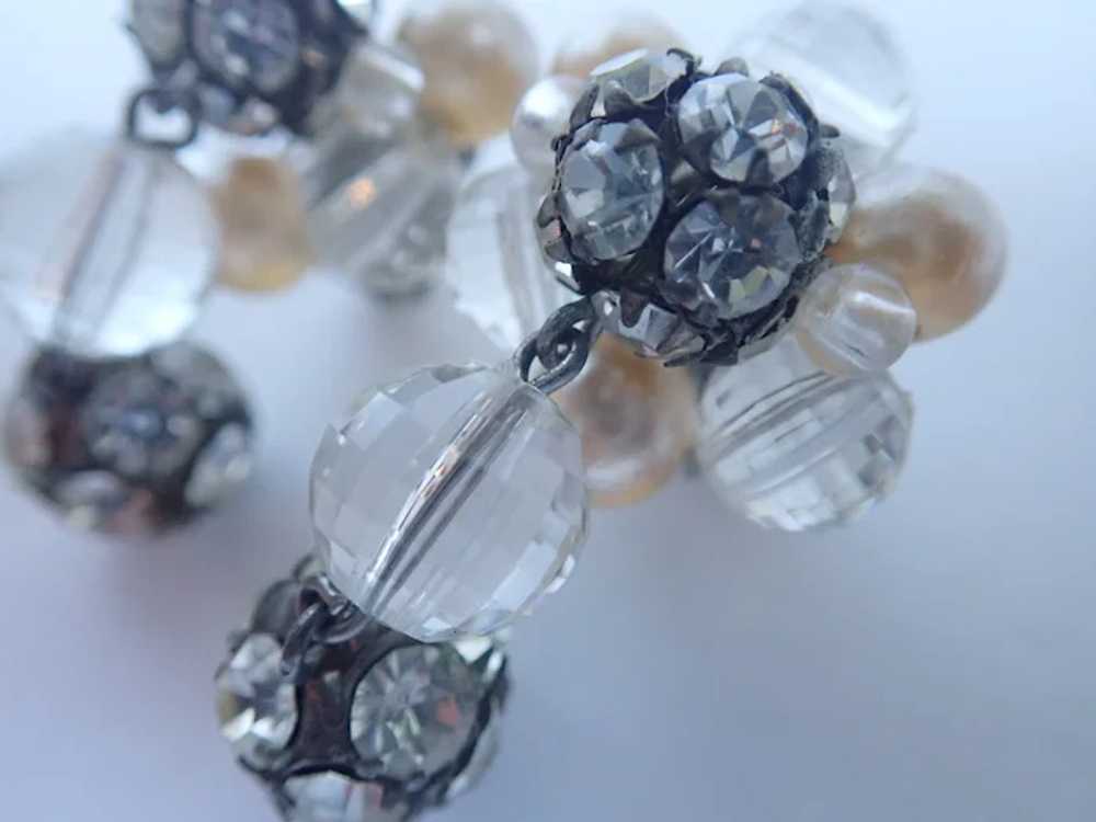 Vintage Clear Faceted Lucite Crystals Beads, Faux… - image 6