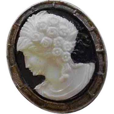 Old Celluloid Cameo Pin - image 1