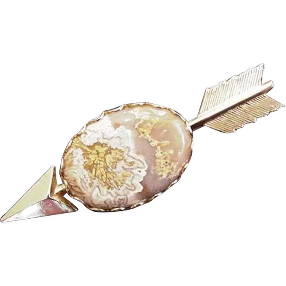 Crazy Lacy Agate Arrow Pin - image 1
