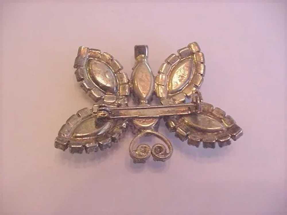 Rhinestone Butterfly Pin and Earrings - image 2