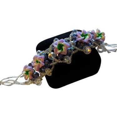 Crystal and Violets Artisan Bracelet