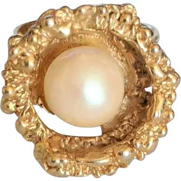 Faux Pearl Fashion Ring - image 1
